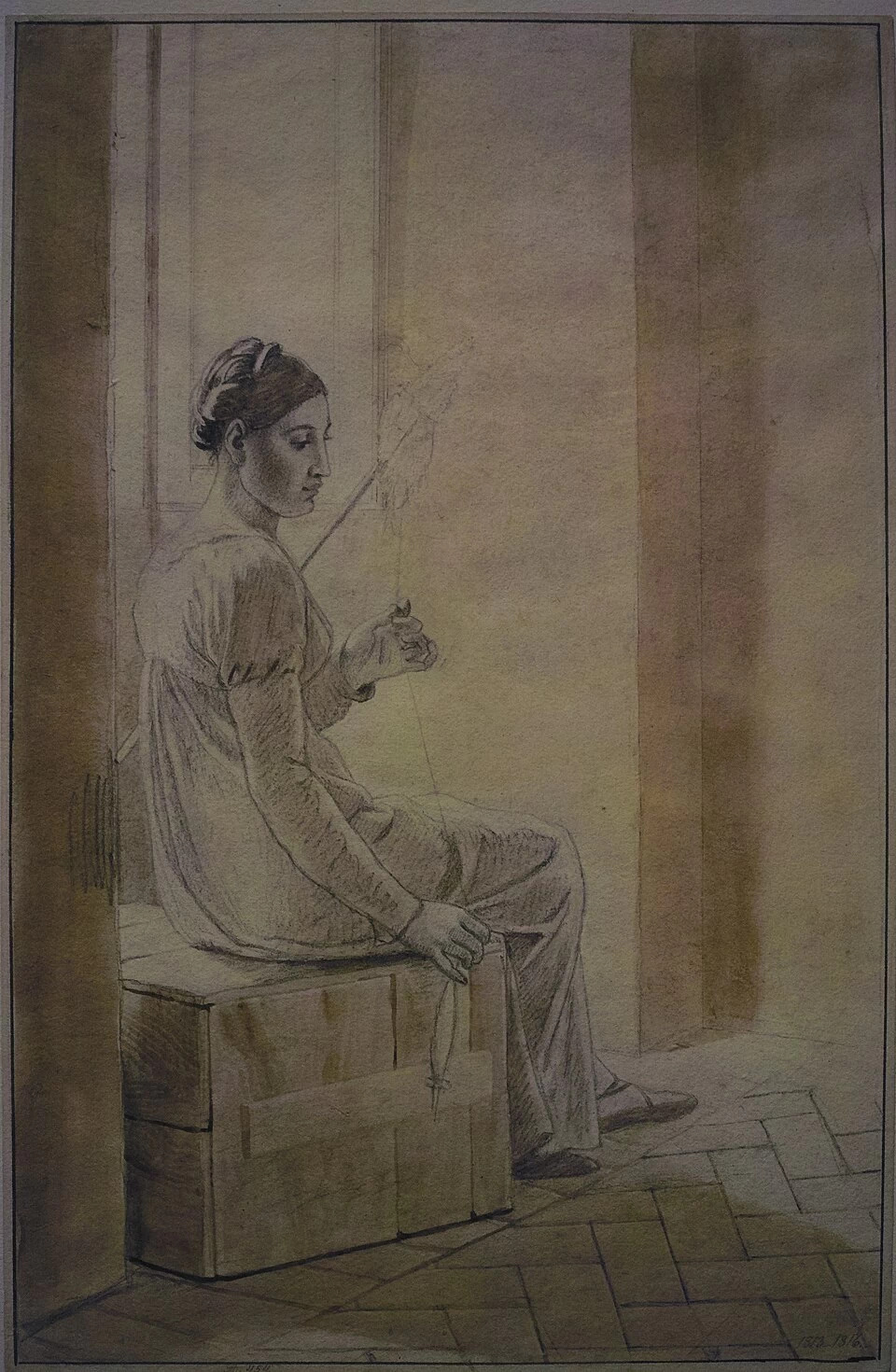 Giovane donna romana seduta su una scatola di legno - Hamburger Kunsthalle, Amburgo